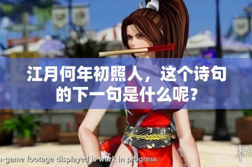 江月何年初照人，这个诗句的下一句是什么呢？