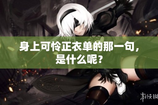 身上可怜正衣单的那一句，是什么呢？