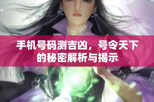 手机号码测吉凶，号令天下的秘密解析与揭示