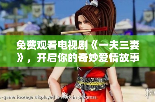 免费观看电视剧《一夫三妻》，开启你的奇妙爱情故事之旅
