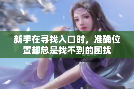新手在寻找入口时，准确位置却总是找不到的困扰