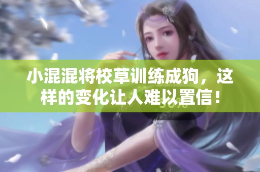 小混混将校草训练成狗，这样的变化让人难以置信！
