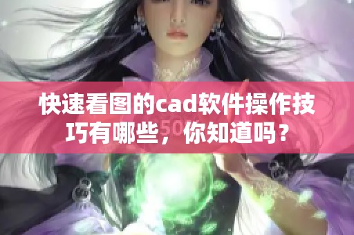 快速看图的cad软件操作技巧有哪些，你知道吗？