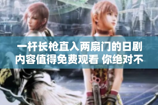 一杆长枪直入两扇门的日剧内容值得免费观看 你绝对不能错过这个精彩故事
