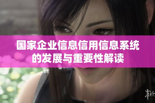 国家企业信息信用信息系统的发展与重要性解读