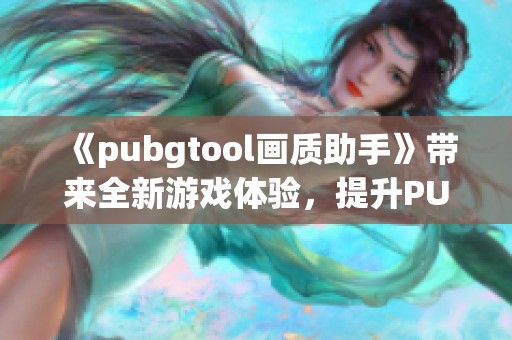 《pubgtool画质助手》带来全新游戏体验，提升PUBG画面效果不容错过