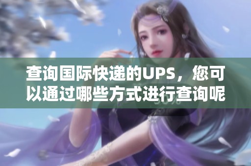 查询国际快递的UPS，您可以通过哪些方式进行查询呢