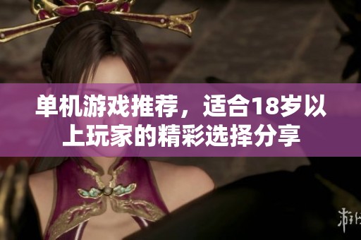 单机游戏推荐，适合18岁以上玩家的精彩选择分享