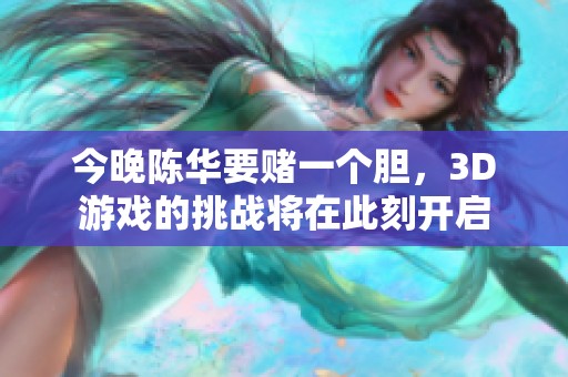 今晚陈华要赌一个胆，3D游戏的挑战将在此刻开启