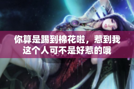 你算是踢到棉花啦，惹到我这个人可不是好惹的哦