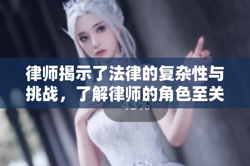 律师揭示了法律的复杂性与挑战，了解律师的角色至关重要。