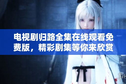 电视剧归路全集在线观看免费版，精彩剧集等你来欣赏！
