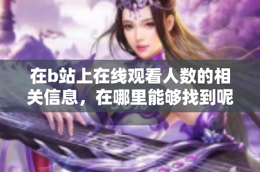 在b站上在线观看人数的相关信息，在哪里能够找到呢