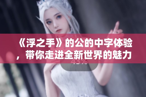《浮之手》的公的中字体验，带你走进全新世界的魅力之旅