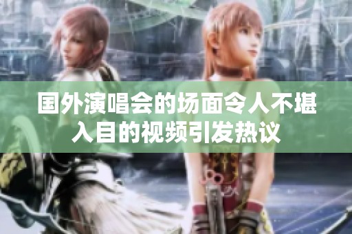 国外演唱会的场面令人不堪入目的视频引发热议