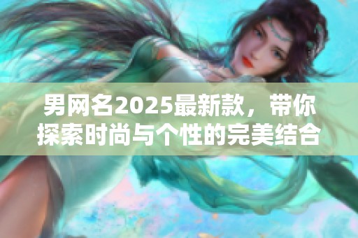 男网名2025最新款，带你探索时尚与个性的完美结合。