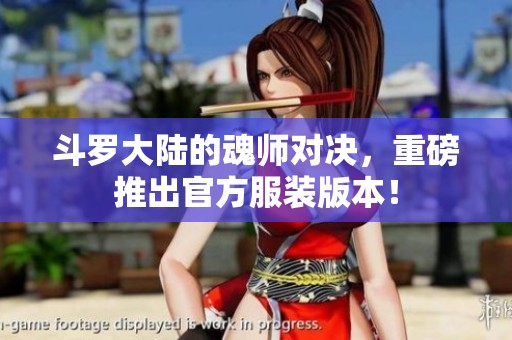 斗罗大陆的魂师对决，重磅推出官方服装版本！