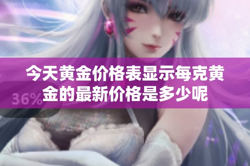 今天黄金价格表显示每克黄金的最新价格是多少呢