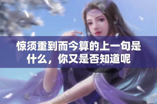 惊须重到而今算的上一句是什么，你又是否知道呢
