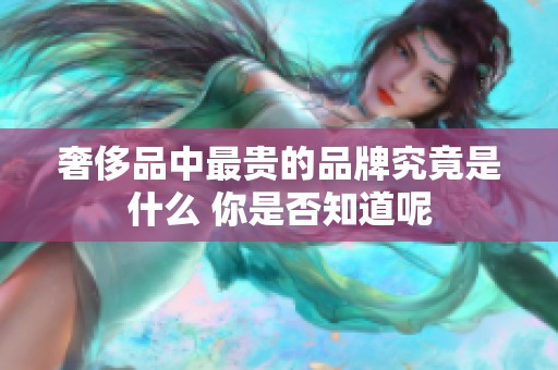 奢侈品中最贵的品牌究竟是什么 你是否知道呢