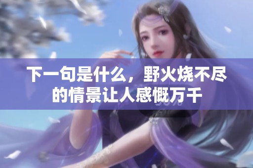 下一句是什么，野火烧不尽的情景让人感慨万千
