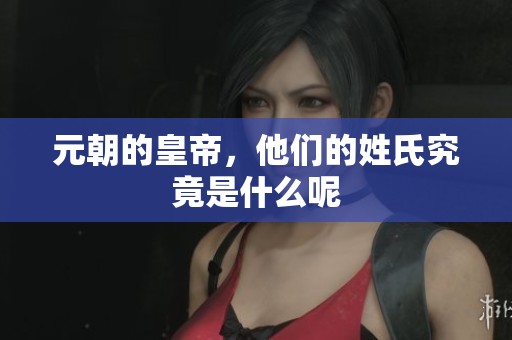 元朝的皇帝，他们的姓氏究竟是什么呢