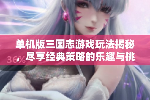 单机版三国志游戏玩法揭秘，尽享经典策略的乐趣与挑战