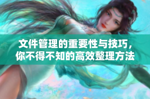 文件管理的重要性与技巧，你不得不知的高效整理方法