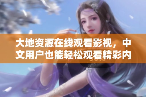 大地资源在线观看影视，中文用户也能轻松观看精彩内容