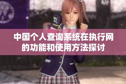 中国个人查询系统在执行网的功能和使用方法探讨