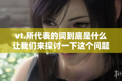 vt.所代表的词到底是什么让我们来探讨一下这个问题