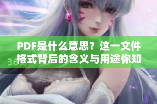 PDF是什么意思？这一文件格式背后的含义与用途你知道吗？