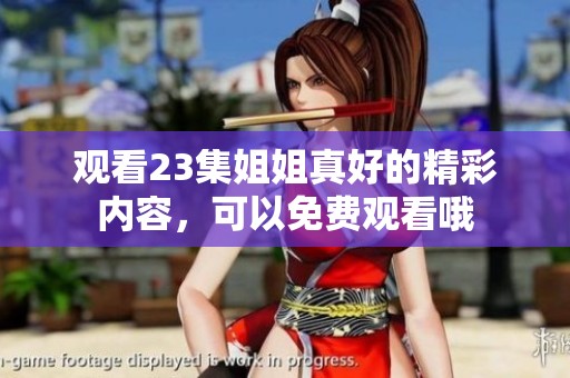 观看23集姐姐真好的精彩内容，可以免费观看哦