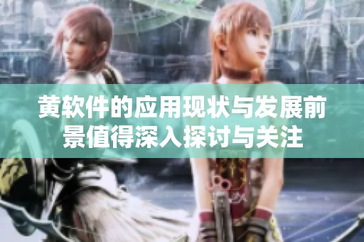 黄软件的应用现状与发展前景值得深入探讨与关注