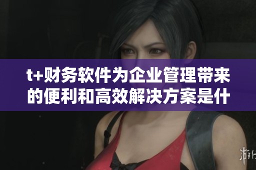 t+财务软件为企业管理带来的便利和高效解决方案是什么