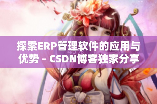 探索ERP管理软件的应用与优势 - CSDN博客独家分享