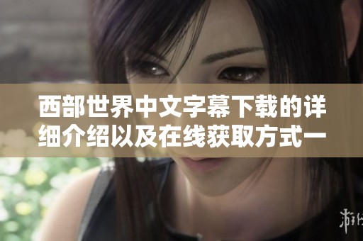西部世界中文字幕下载的详细介绍以及在线获取方式一览