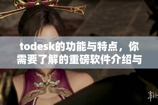 todesk的功能与特点，你需要了解的重磅软件介绍与应用分析