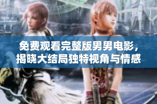 免费观看完整版男男电影，揭晓大结局独特视角与情感。