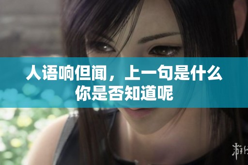 人语响但闻，上一句是什么你是否知道呢