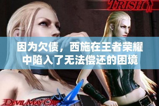 因为欠债，西施在王者荣耀中陷入了无法偿还的困境